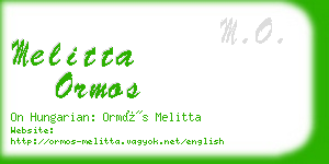 melitta ormos business card